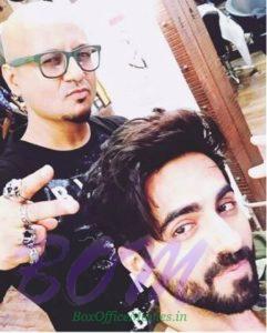 Ayushmann Khurrana with hairstyle expert Aalim