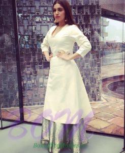 Bhumi Pednekar in white dress while promoting Shubh Mangal Saavdhan