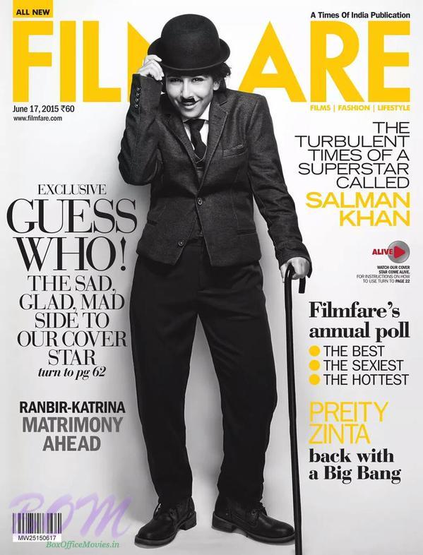 Charlie Chaplin Vidya Balan as cover girl for Filmfare 17 June 2015 Issue