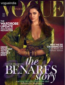 Deepika Padukone cover girl for Vogue India Magazine Nov 2016