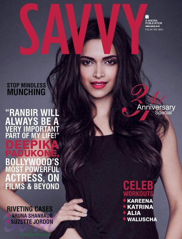Deepika Padukone on the cover page of Savvy Magazine June 2015 Issue