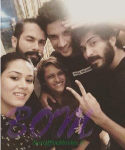 Hashvardhan Kapoor with Shahid Kapoor, Mira Rajput and Sushant Sing Rajput