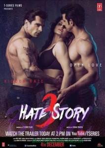 Zareen Khan, Karan Singh Grover and Sharman Joshi Hate Story 3 bold poster