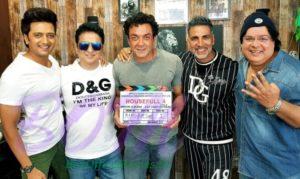 Riteish, Sajid Nadiadwala, Bobby, Akshay and Sajit Khan on Housefull 4 mahurat shot