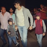 Hrithik, Hrehaan and Hridaan at Mumbai Airport