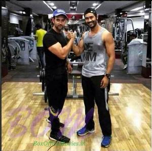 Hrithik Roshan with Mohenjodaro co star Digranta Hazarika in Bhuj