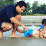 Imran Khan with his baby Imara during in Goa