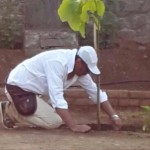 Jackie Shroff ‏planting a tree on world environment day