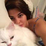 Jacqueline Fernandez selfie with her cat mate