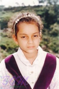 Great actoress Kangana Ranaut in his childhood pic