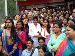 Kiran Bedi ji Picture after watching Mary Kom with Navjyoti Foundation and IVFoundation teachers on 5 Sep 14