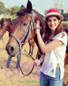 Kriti Sanon while doing a horse riding session for Panipat film