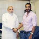 Narendra Modi with Ajay Devgn