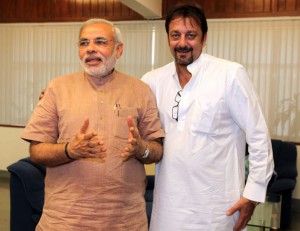 Narendra Modi with Sanjay Dutt