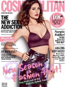 Nargis Fakhri on the cover page of COSMOPOLITAN magazine August 2015 issue