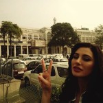 Nargis Fakhri picture while in Delhi Cannaught Place