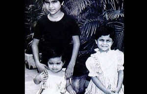 Nawab of Pataudi Saif Ali Khan with his sisters Soha and Saba