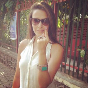 Neha Dhupia Voting Picture