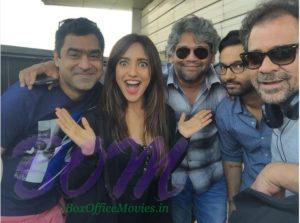 Neha Sharma with the team of Mubarakan after schedule wrap