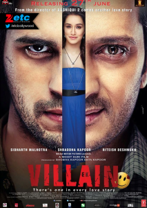 New poster of Ek Villain starring starring Shraddha Kapoor, Sidharth Malhotra and Riteish Deshmukh