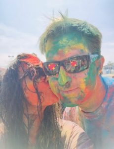 Preity G Zinta Holi Selfie pic with husband