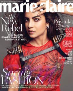 Priyanka Chopra cover girl for Marie Claire Magazine April 2017 issue