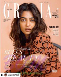 Radhika Apte cover page girl for Grazia Magazine August 2018 issue