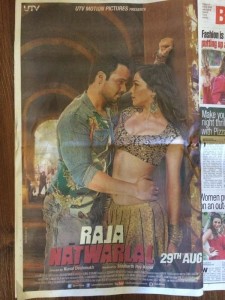 Raja Natwarlal movie poster on the Front page of Bombay Times