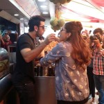 Ranbir Kapoor and Deepika Padukone at the pani puri center