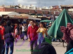 Ranbir Kapoor and Katrina Kaif during the Jagga Jasoos song shoot in Morocco