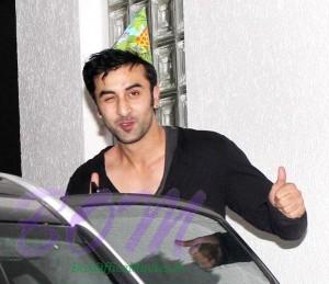 Ranbir Kapoor blinking thumbs up looks interesting