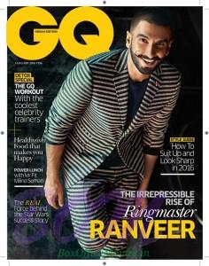 Ranveer Singh cover boy of GQ India January 2016 issue cover page