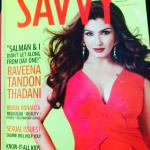 Raveena Tandonon the cover page of Savvy Magazine issue