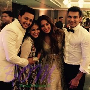 Riteish and Jenelia with newly wedded couple Bipasha and Karan