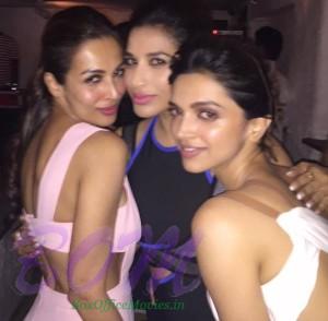 SOPHIE CHOUDRY with Malaika Arora Khan and Deepika Padukone