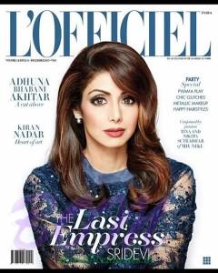 SRIDEVI BONEY KAPOOR cover page attraction for LÓfficiel December 2015 issue