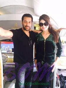 Salman Khan with URVASHI RAUTELA in Emirates Airline