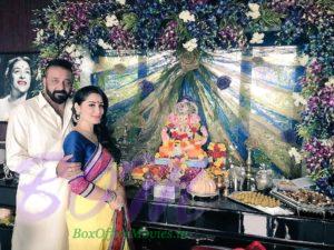 Sanjay Dutt with wife on Ganesh Chaturthi 2017
