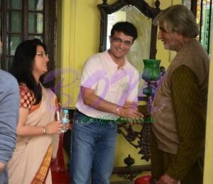 Saurav Ganguly on the sets of Piku to meet Amitabh Bachchan Ji