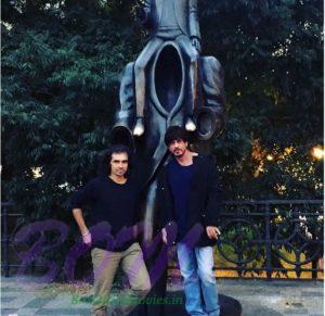 Shahrukh Khan with Imtiaz Ali while shooting for The Ring