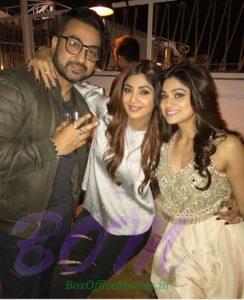 Shamita Shetty picture with sister Shilpa Shetty and Jiju Raj Kundra