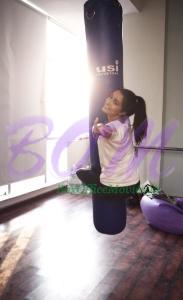 Shraddha Kapoor swinging on boxing bag