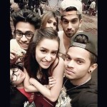Shraddha Kapoor with Pavan, Chandan & Mohan Pandey on sets of ABCD2