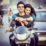 Shruti Haasan biking with Rajkumar Rao on the wrap on Behen Hogi Teri movie shooting as on 23 Jan 2017