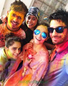 Siddharth Malhotra selfie with Alia Bhatt during Holi 2017