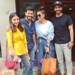 Soha Ali Khan and Kunal Khemmu with newly wedded Neha Dhupia and Angad Bedi