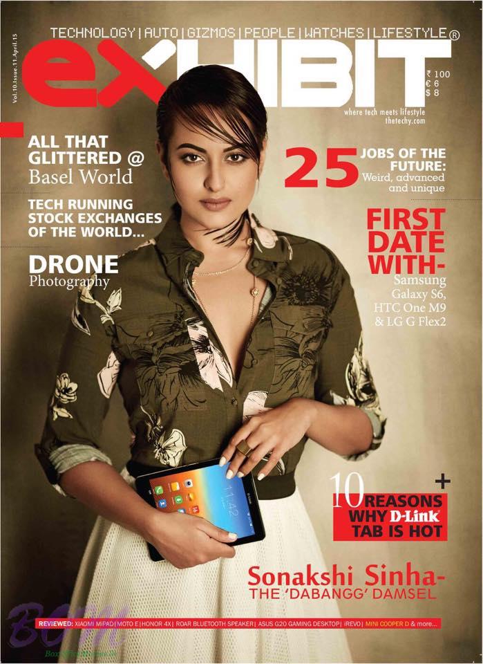 Sonakshi Sinha at exHIBIT cover page April-2015 Issue