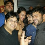 Sonakshi Sinha cute picture with Milap Zaveri and other during 100cr.party celebration - 15 July 2014