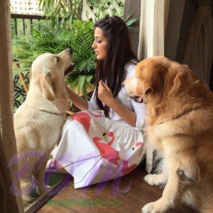 Sonali Bendre Behl with her dogs