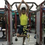 Sonu Sood one leg standing on a ball